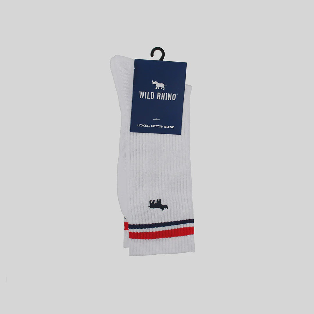 Wild Rhino Roy Sport Sock - White