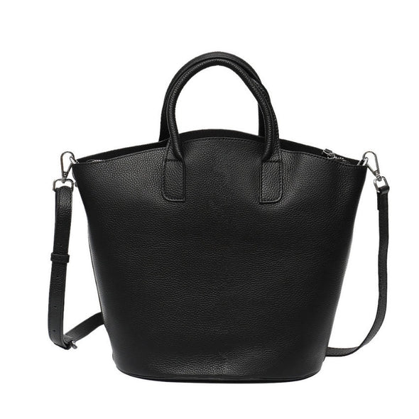 Vera May: Sapatos Genuine Leather Hangbag - Black