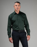 London Long Sleeve Shirt - Sateen Dark Green