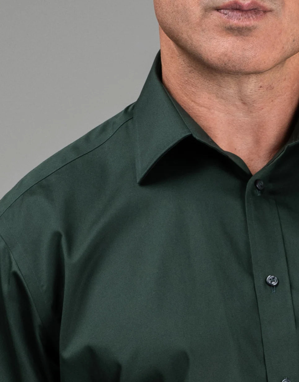 London Long Sleeve Shirt - Sateen Dark Green