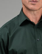 London Long Sleeve Shirt - Sateen Dark Green