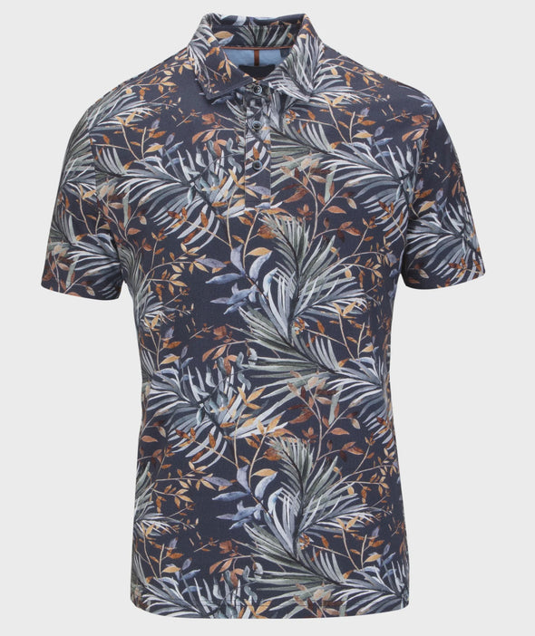 Guide London Polo Shirt : Jungle Print - Navy