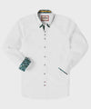 Joe Brown Terrific Triple Collar Shirt - White & Khaki