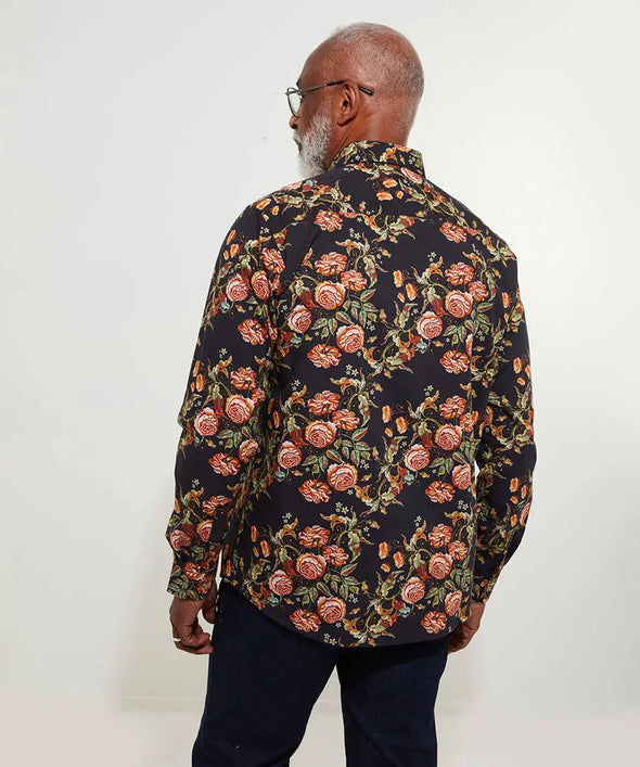 Joe Brown Tapestry Floral L/S Shirt - Black