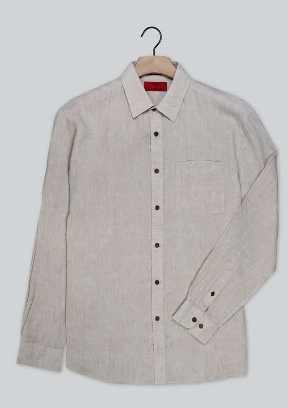 R.F. Scott Fields Long Sleeve Linen Shirt - Oatmeal