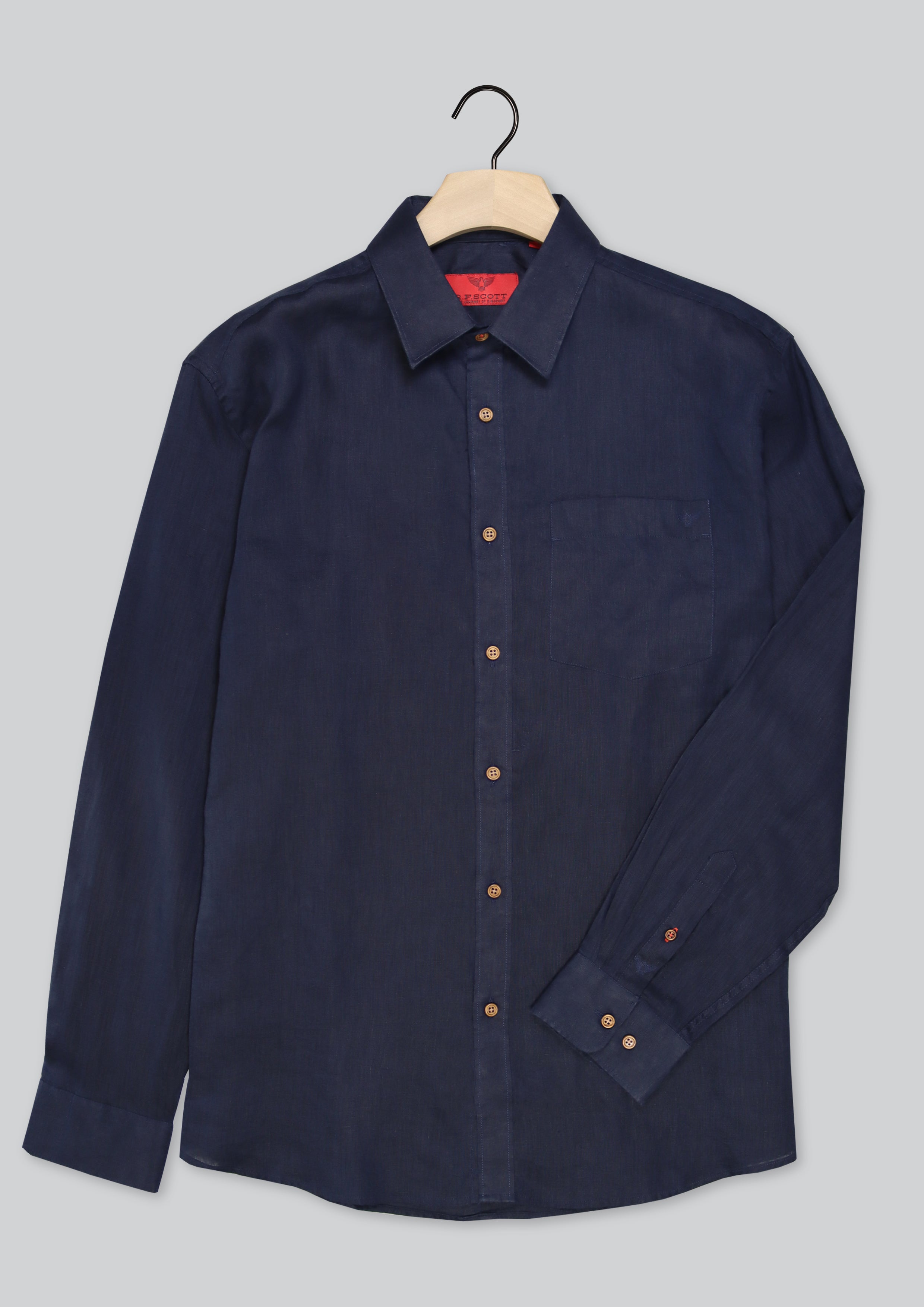 R.F. Scott Fields Long Sleeve Linen Shirt - Thunderstorm