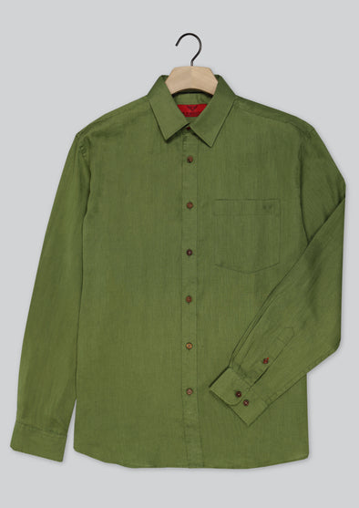 R.F. Scott Fields Long Sleeve Linen Shirt - Grass