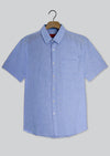 R.F. Scott Field Short Sleeve Linen Shirt - Baltic