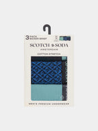Scotch & Soda 3 Pack Boxer Briefs - Green & Blue