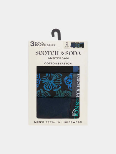 Scotch & Soda 3 Pack Boxer Briefs - Blue & Green