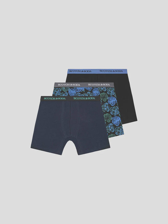 Scotch & Soda 3 Pack Boxer Briefs - Blue & Green