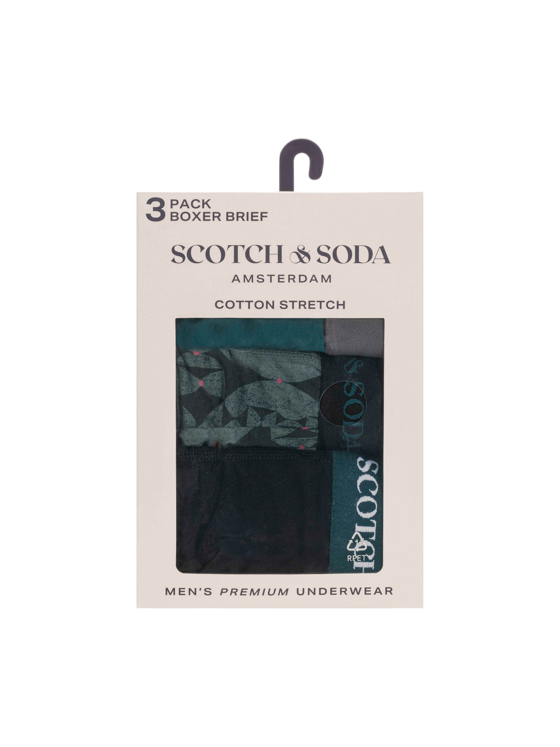 Scotch & Soda 3 Pack Boxer Briefs - Black & Green