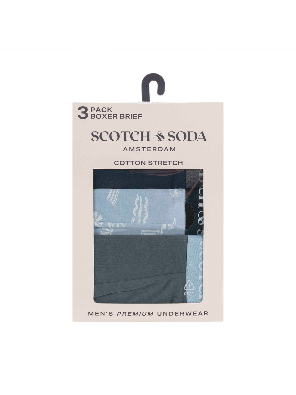 Scotch & Soda 3 Pack Boxer Briefs - Blue & Grey