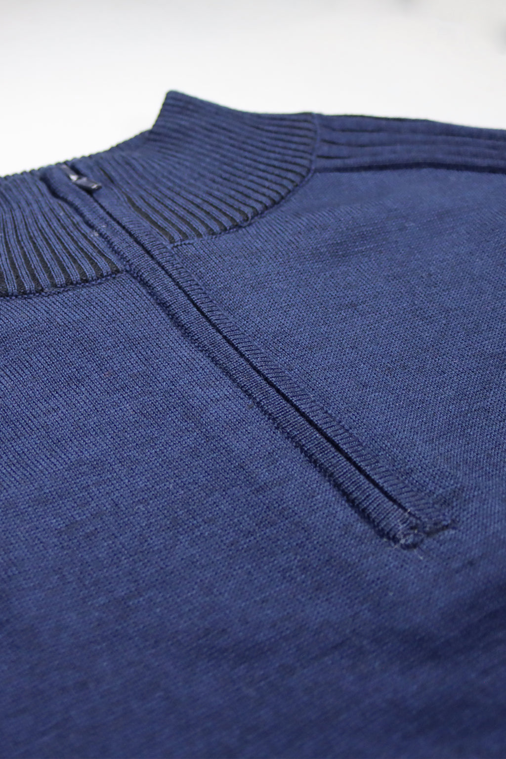 R.F. Scott 100% Merino Wool Zip Neck Knit: Parker - Navy