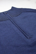 R.F. Scott 100% Merino Wool Zip Neck Knit: Parker - Navy