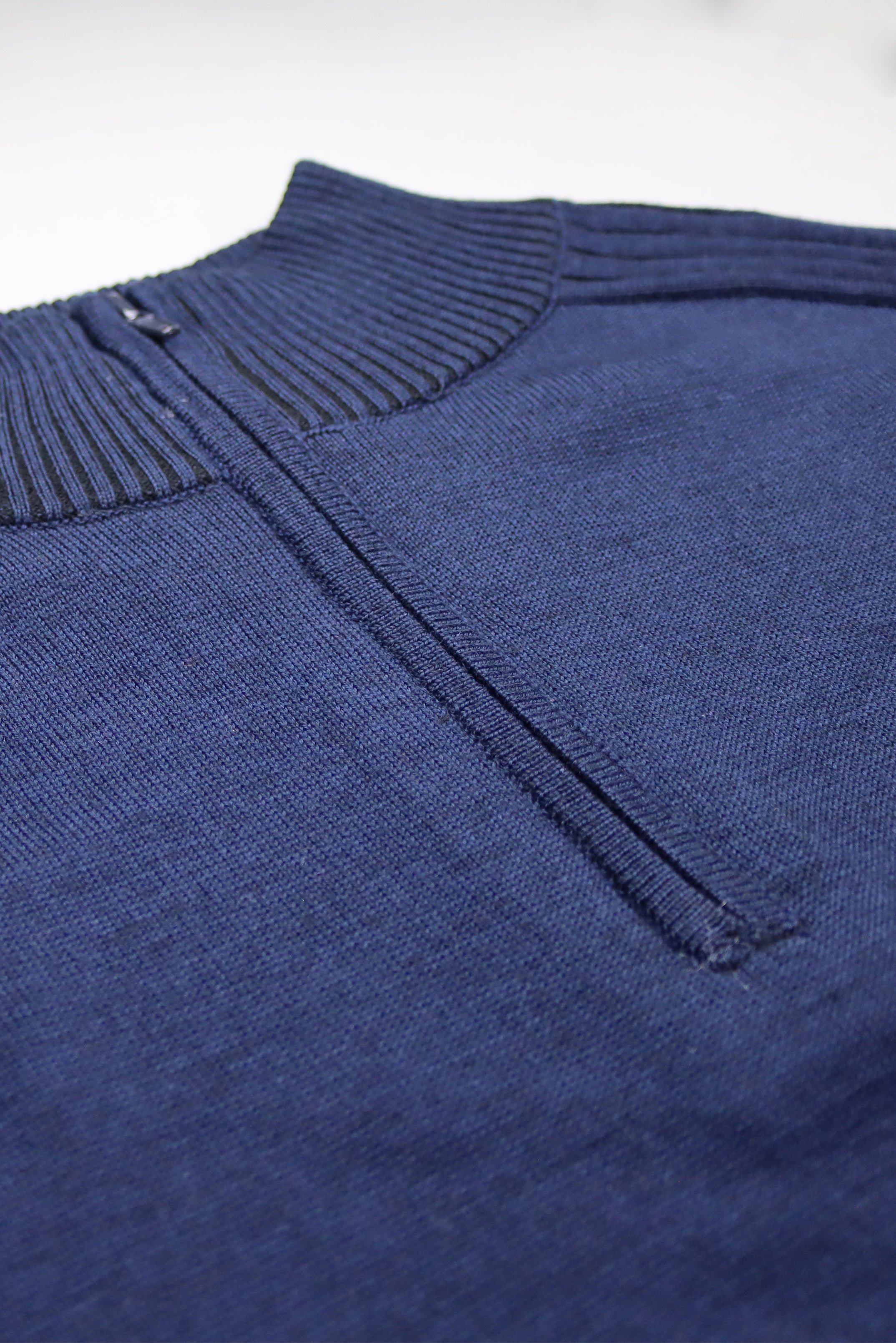 R.F. Scott 100% Merino Wool Zip Neck Knit: Parker - Navy