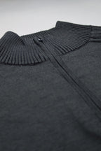 R.F. Scott 100% Merino Wool Zip Neck Knit: Parker - Lead