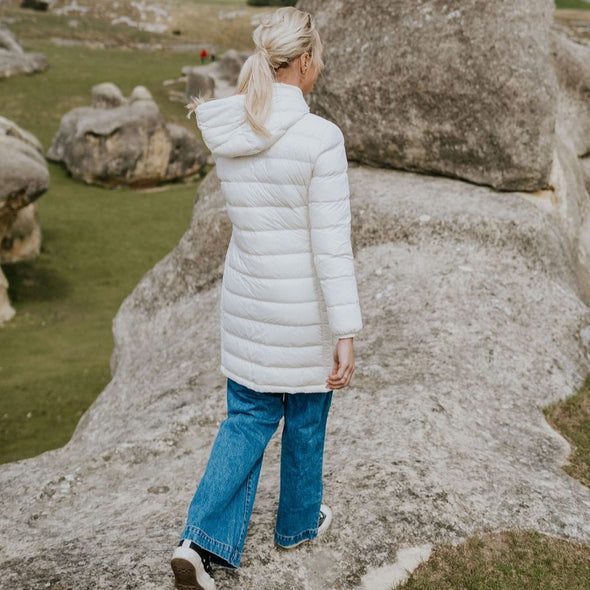Moke: Sarah 90/10 Packable Down Coat - Cream
