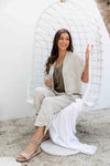 Cori Italian Linen Jacket in Sand