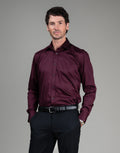 London Long Sleeve Shirt - Sateen Burgundy