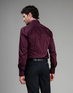 London Long Sleeve Shirt - Sateen Burgundy