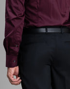 London Long Sleeve Shirt - Sateen Burgundy