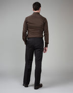 London Long Sleeve Shirt - Sateen  Chocolate Brown