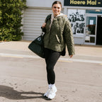 Moke: Talei Quilted Bomber Jacket - Olive Green