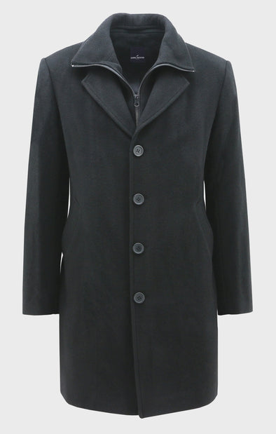 Daniel Hechter Wool Profile Coat - Black