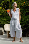 Noci 100% Linen Vest in White