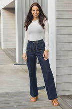 Honey Denim - Xena Wide Leg Dark Denim Jean
