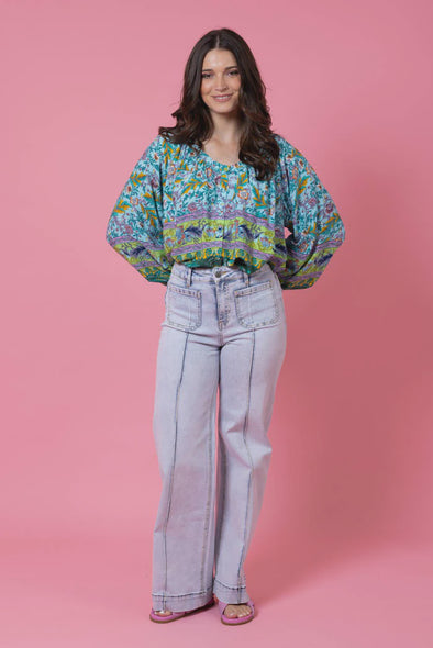 Honey Denim - Xena Wide Leg Light Denim Jean