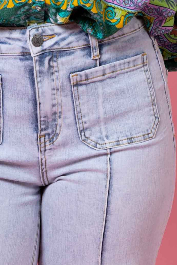 Honey Denim - Xena Wide Leg Light Denim Jean