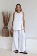 Ariosa Linen Pants in White
