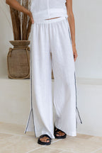 Ariosa Linen Pants in White