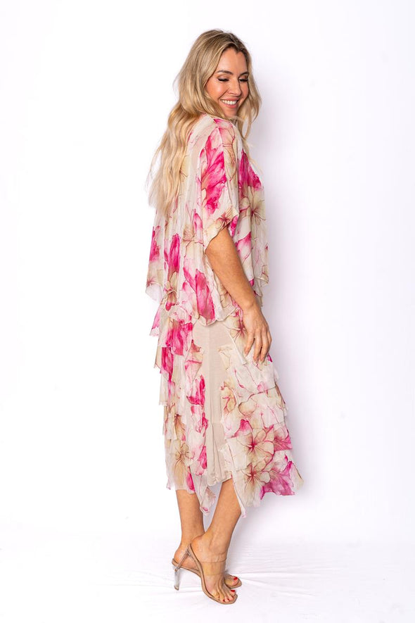 The Italian Closet - Elegance Floral Silk Dress - Paradise Floral