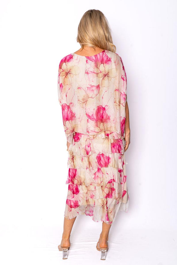 The Italian Closet - Elegance Floral Silk Dress - Paradise Floral