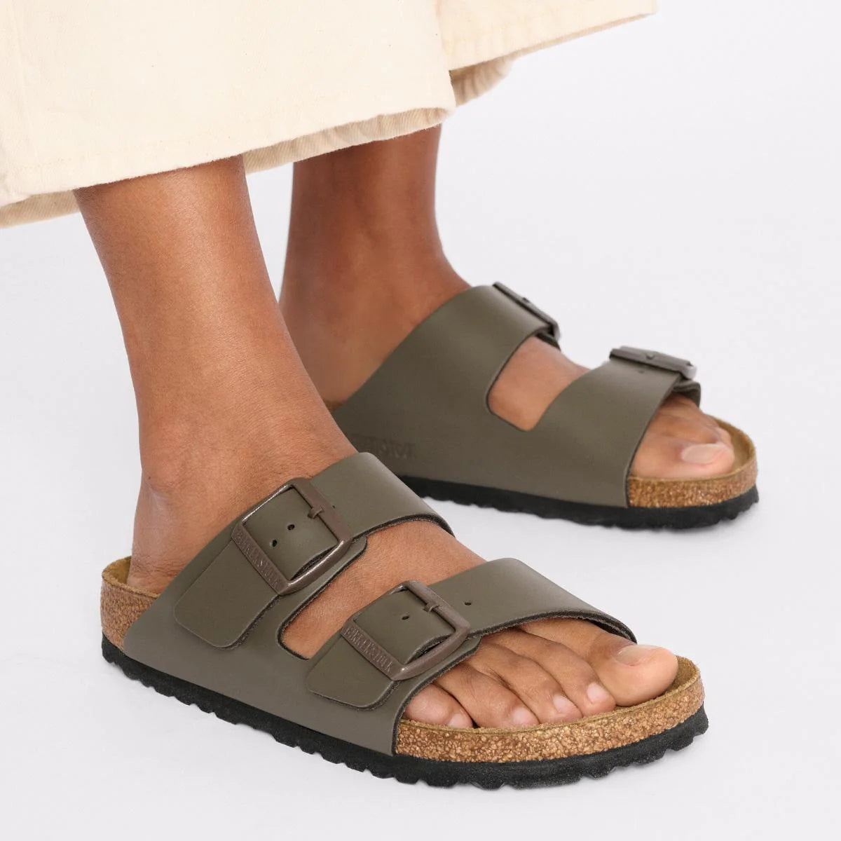 Birkenstock Arizona Sandal - Smooth Leather - Concrete Grey