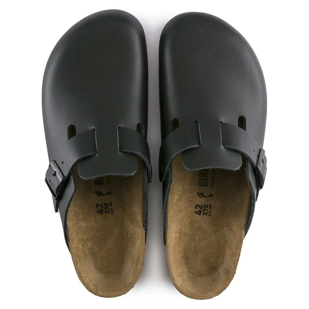 Birkenstock Unisex Boston Sandal - Smooth Black Leather