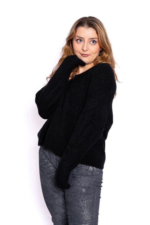 Packer: fine knit alpaca wool blend sweater - Black