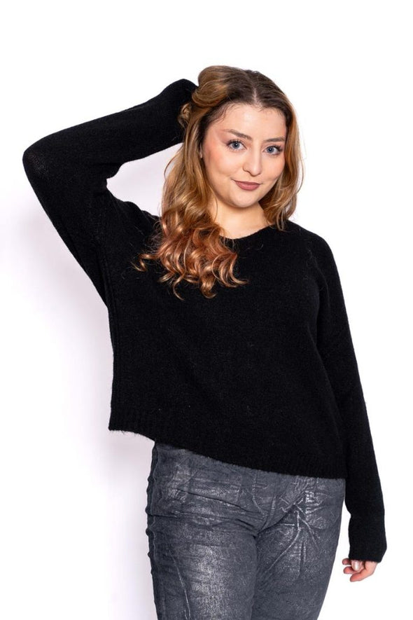 Packer: fine knit alpaca wool blend sweater - Black