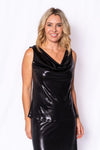 The Italian Closet: Disco - Black Liquid Jersey Cowl Neck