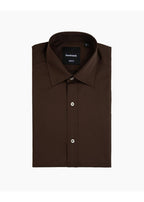 London Long Sleeve Shirt - Sateen  Chocolate Brown
