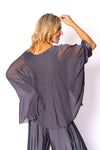 The Italian Closet: Cameron Double layer silk top - Charcoal