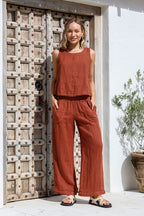Quadrato Linen Tank Top