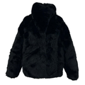 Convertible Lush Vegan Fur Jacket in Noir