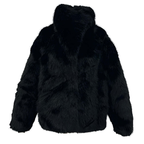 Convertible Lush Vegan Fur Jacket in Noir