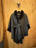 Fur detailed Loop Tie Poncho