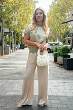 Chica Silk Satin Trousers in Cream