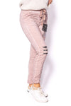 The Italian Closet: Chexa Stretch Sequin Pants - Dusty Pink